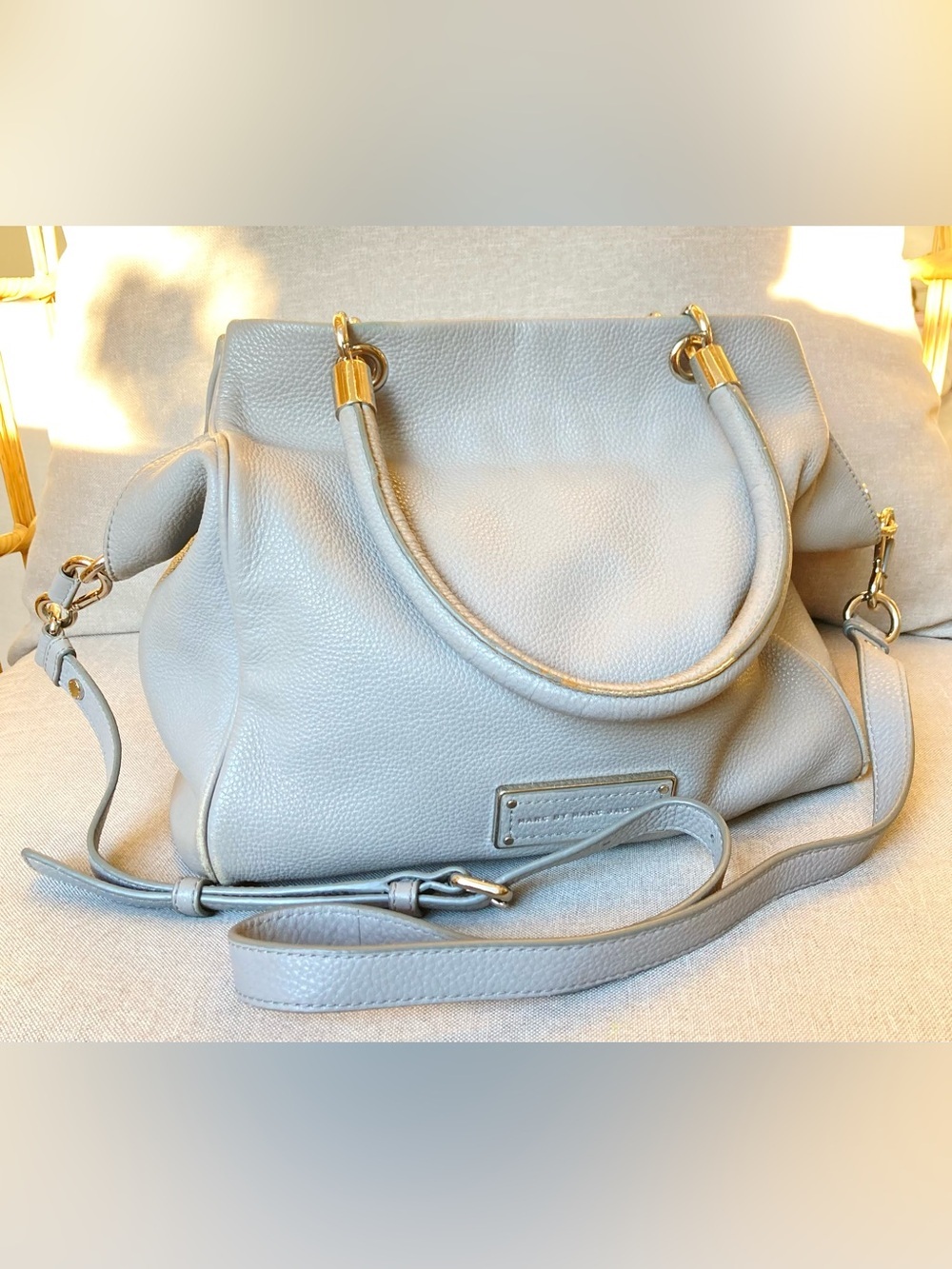 🩶🩶 Marc by Marc Jacobs Too Hot To Handle Bentley Satchel Gray Leather Crossbody